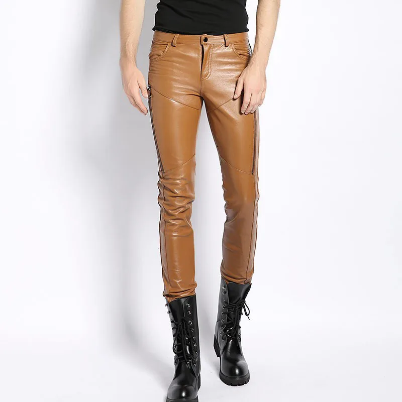 Schapenvacht Real Leather Mens Broek 2020 Nieuwe Fashion Casual Skinny Slim Volledige Lengte Broek Motorfiets Zachte Masculina Pantalon Schapenvacht Real Leather Mens Broek 2020 Nieuwe Fashion Casual Skinny Slim Volledige Lengte Broek Motorfiets Zachte Masculina Pantalon