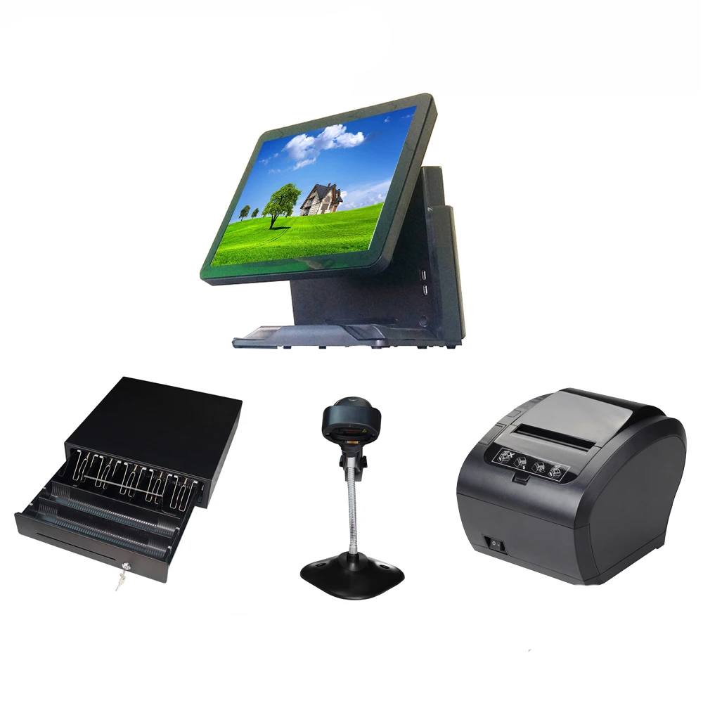 Capacitive touch screen whole set pos system for coffee shop cash register/point of sales pos pc