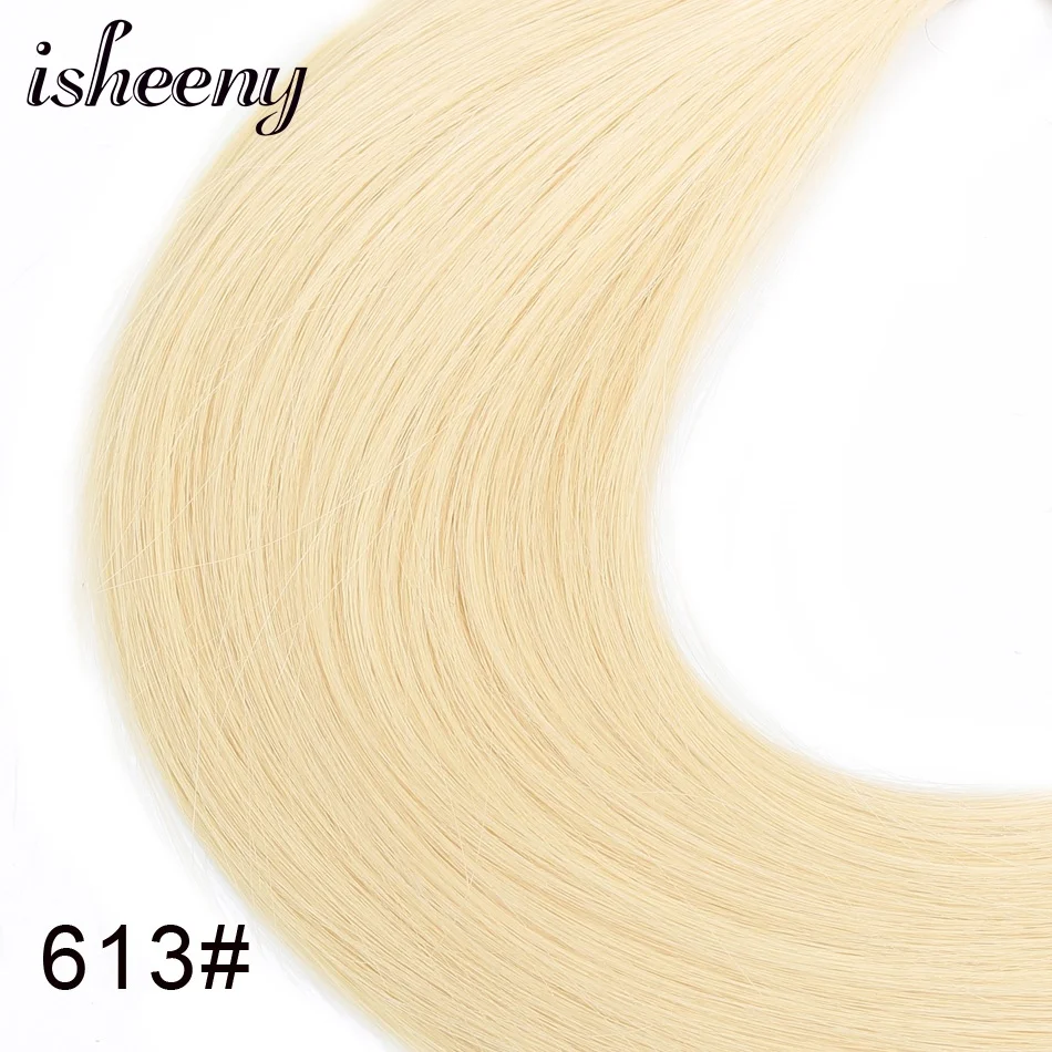 Isheeny 1" 18" 2" Remy fusion волосы для наращивания прямые 25 прядей для ногтей u-образные человеческие волосы 11 цветов - Цвет: #613