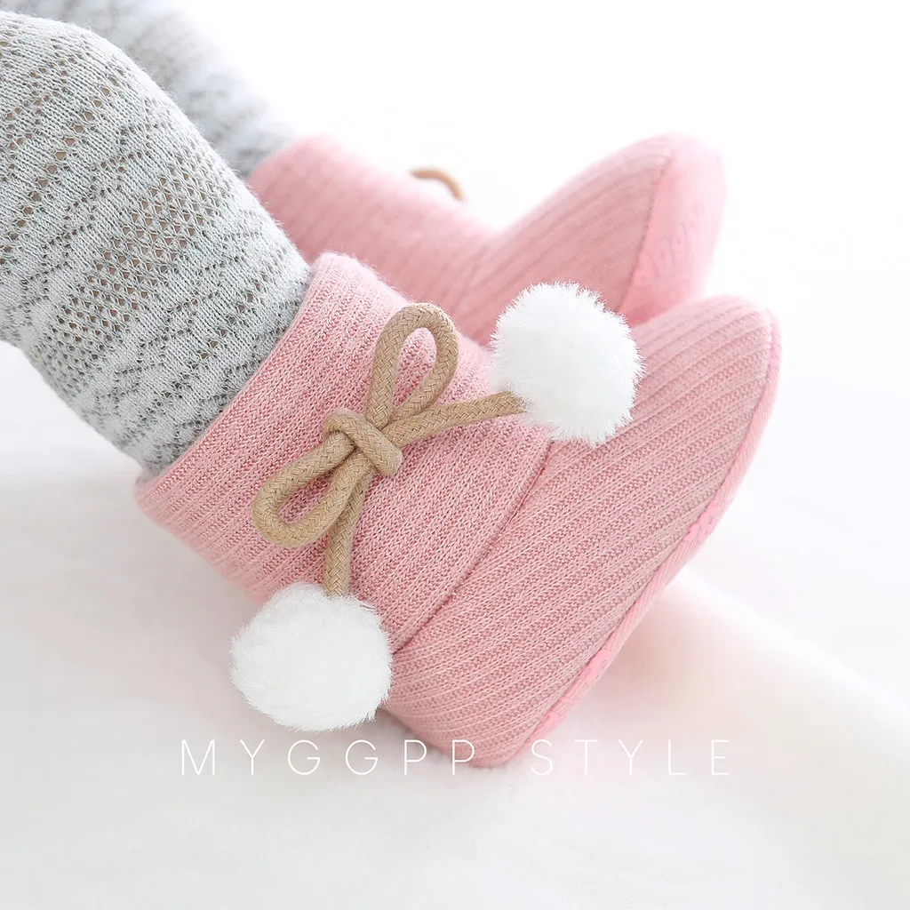 TELOTUNY Newborn Baby Booties Lovely Warm Butterfly-knot Mixed Colors Girls Winter Toddler First Walkers Infant Crib Shoes 1010