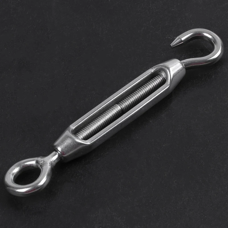 304 Stainless Steel Wire Hook Eye Turn Buckle, 3.8-5.1-Inch