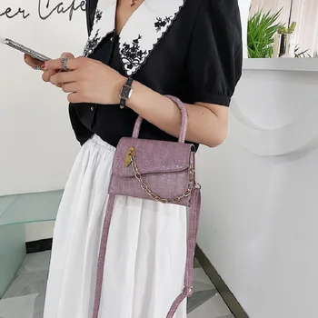 

Mini Alligator Pattern Women's Flap Women 2020 Winter Crossbody Messenger Shoulder Bag for Female PU Leather Lady Handbag Totes
