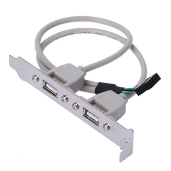 

External 2 Ports USB Rear Panel Bracket Motherboard Cable USB 2.0 Connector Cable Adapter Computer Accessories White
