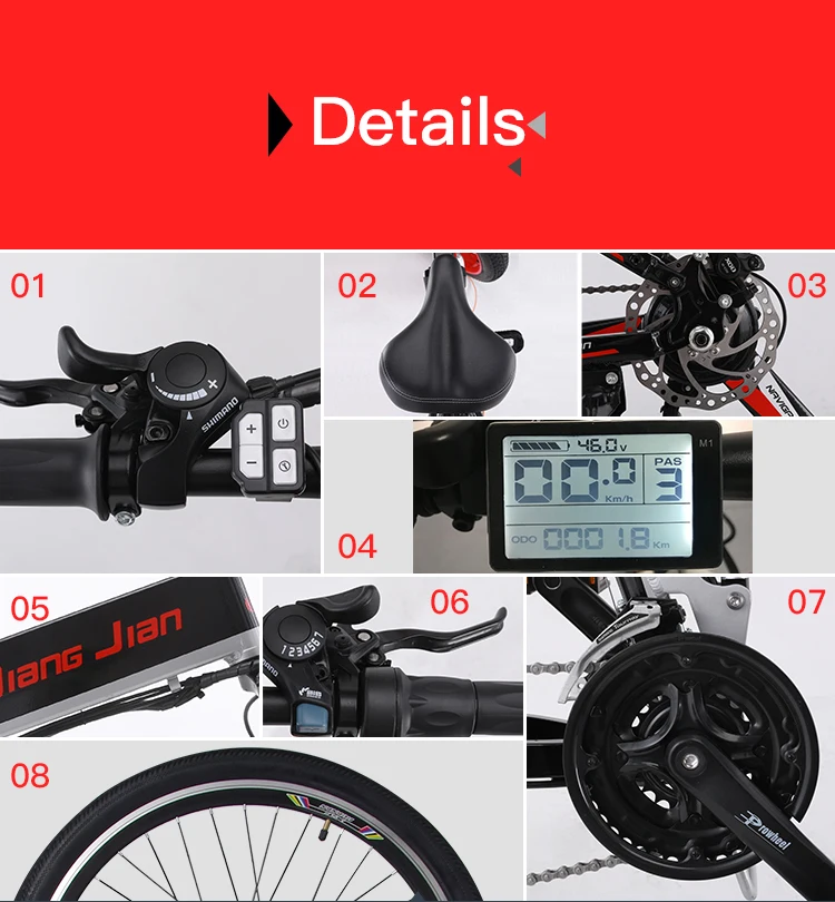 Discount New electric bicycle 48V500W assisted mountain bicycle 50KM super large lithium battery 48V10.4AH electric bicycle Ebike Moped 15