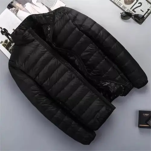 OLOEY New Fashion Ultra Light Jacket Men Spring Autumn Hooded Waterproof Jackets Male Casual Winter Warm Coat - Цвет: T53-T73