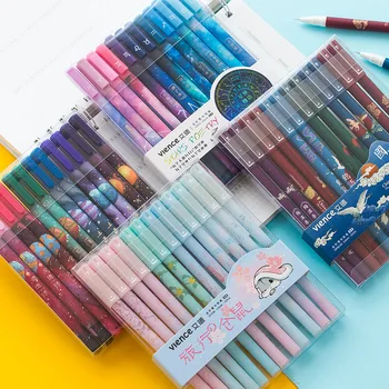 

12 pcs/lot Fashion Gel Pen Set Cute 0.5mm black ink Signature Pen School Office writing Supplies Promotional Gift