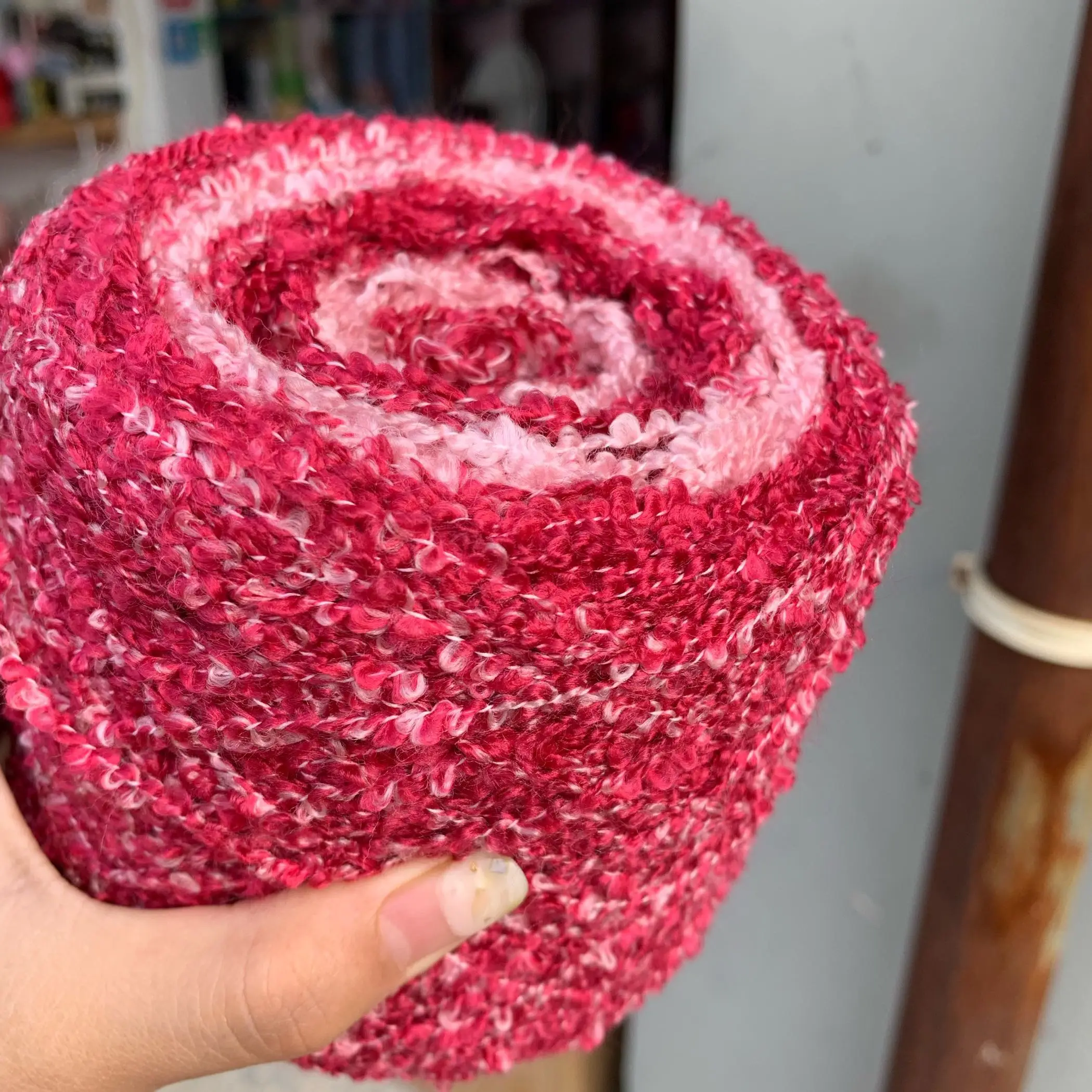 Limited 250g beautiful colorful fancy space dye acrylic loop yarn for knitting DIY Sewing weaving crochet thread X5211 | Дом и сад