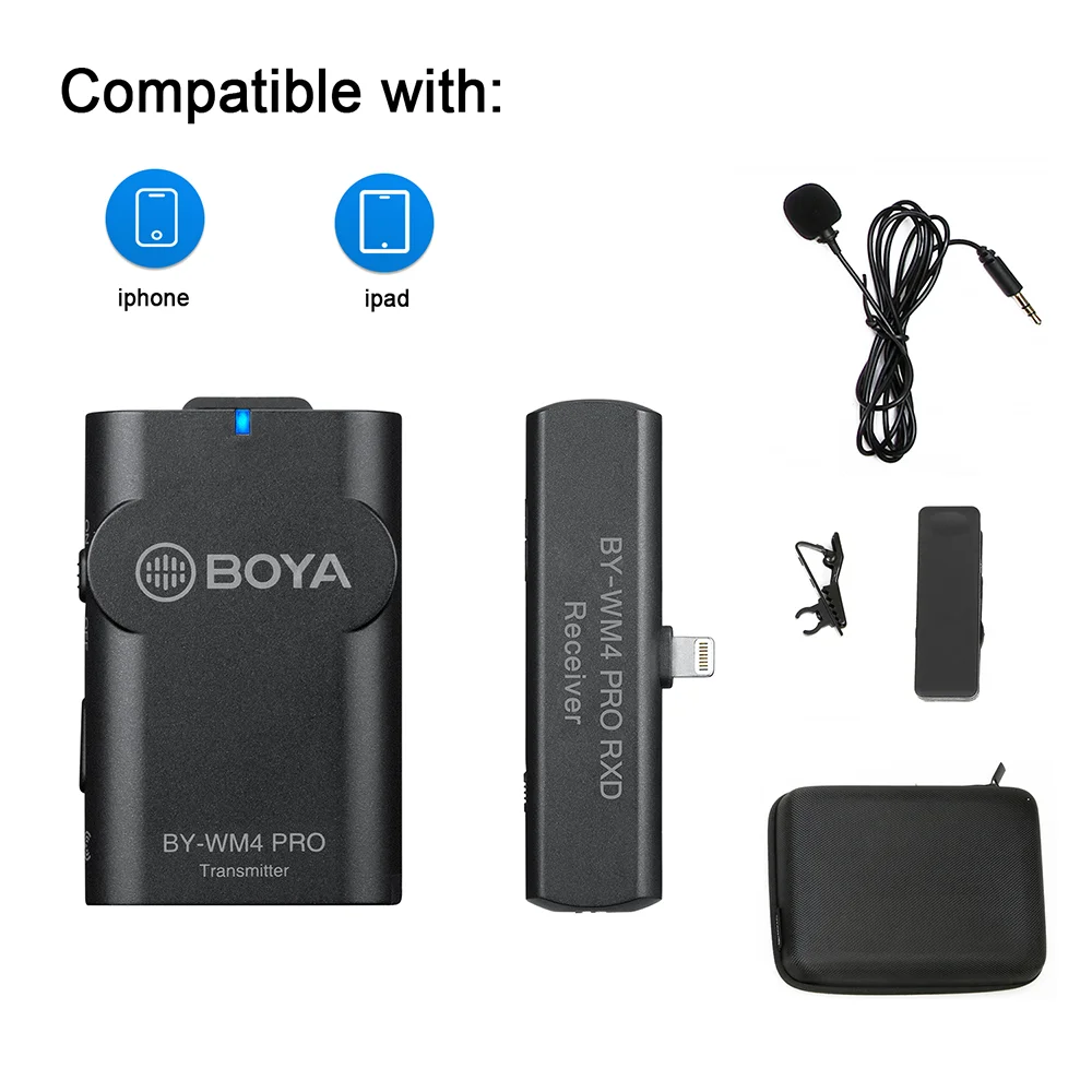 Bohya-ワイヤレスマイクBY-WM4 pro k3 2.4ghz,スマートフォン,iOSデバイス,タブレット,ラップトップ用