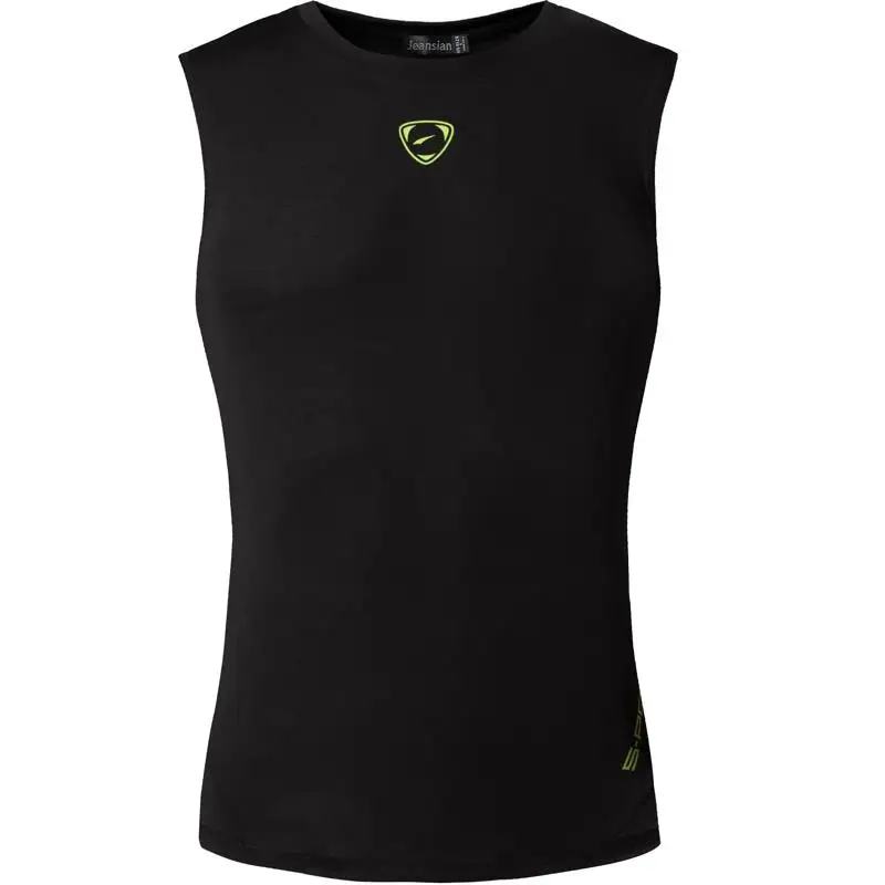 

jeansian Sport Tank Tops Tanktops Sleeveless Shirts Running Grym Workout Fitness Slim Compression LSL208 Black