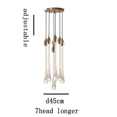 Современный объемного роскошный подвесной светильник с золотым напылением для кухни для гостиничного Холла nordic светильник Подвесная лампа для спальни подвесной светильник Инж - Цвет корпуса: 7head longer