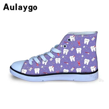 

Aulaygo Kids Sport Shoes Canvas Nurse Series Kawaii Dental Teeth 3D Print Boy Girls Flat Comfort Lace Up Shoe Harajuku Children