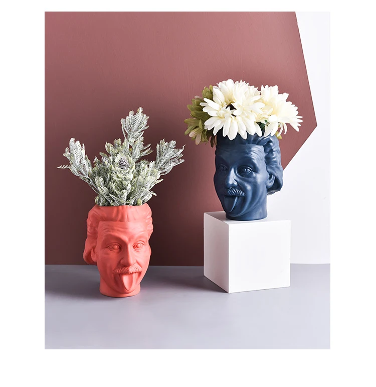 Креативная Скандинавская ваза из смолы с головой человека, Цветочная композиция для вазы, аксессуары для настольного хранения, Современное украшение для дома