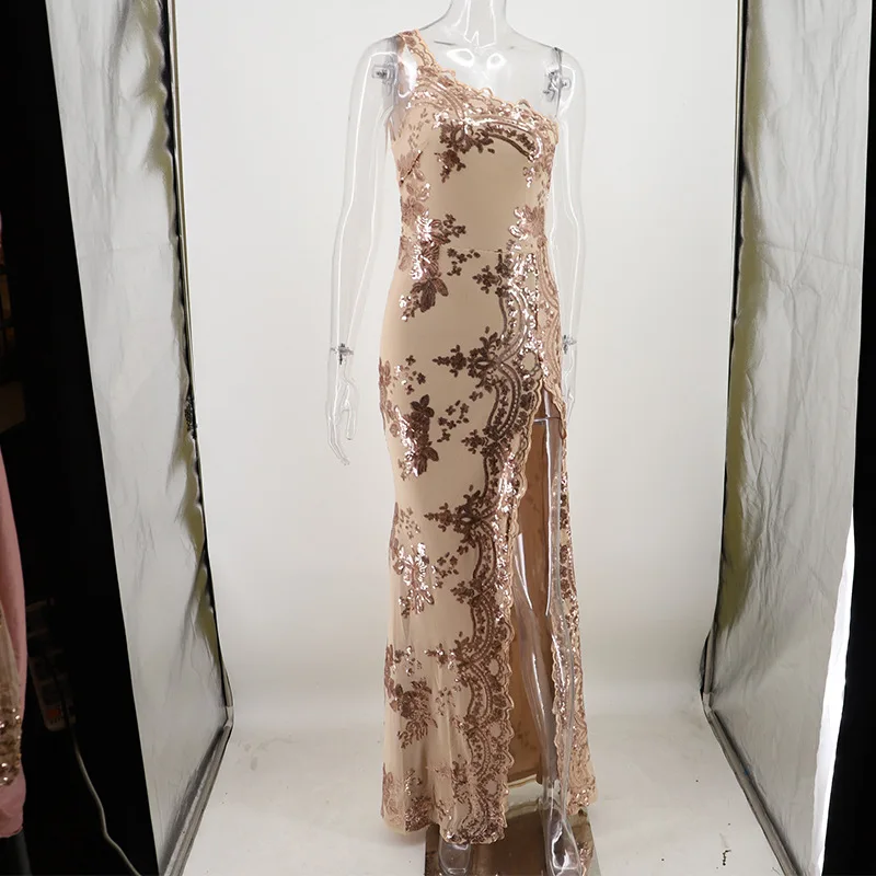 ES2697 Новые Вечерние платья с открытой спиной Длинные платья Вечернее Золотое вечернее платье с пайетками с разрезом сбоку торжественное платье vestidos de fiesta