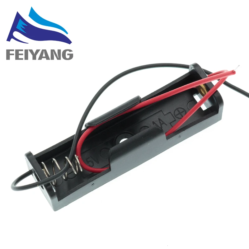 Plastic Standard Size AA/18650 Battery Holder Box Case With Wire Lead 3.7V/1.5V Clip,battery holder box