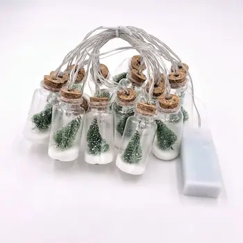 

Mini Christmas Tree String Light Glass Bottle Pedan for Christmas New Year