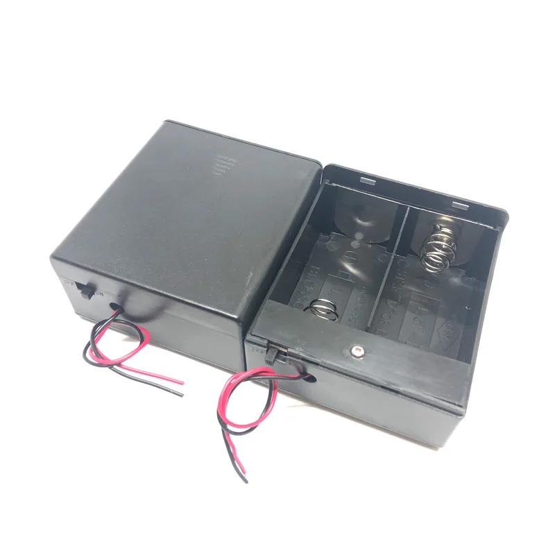 

20pcs/lot MasterFire 2 Slots D Size Battery Storage Box Holder 3V DC DIY Rechargeable Wire Leaded Battery Case Cover with Switch