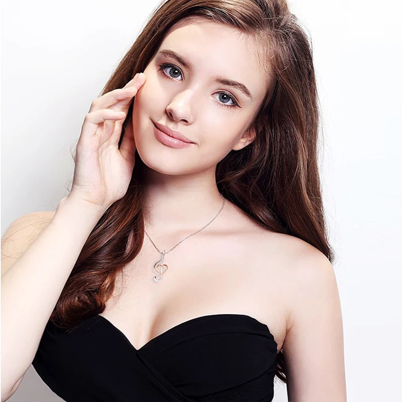 SG AliExpress, Рекомендуемая подвеска-музыкальные ноты, цепочка, ожерелье из стерлингового серебра 925 пробы, модные ювелирные изделия для женщин, подарки
