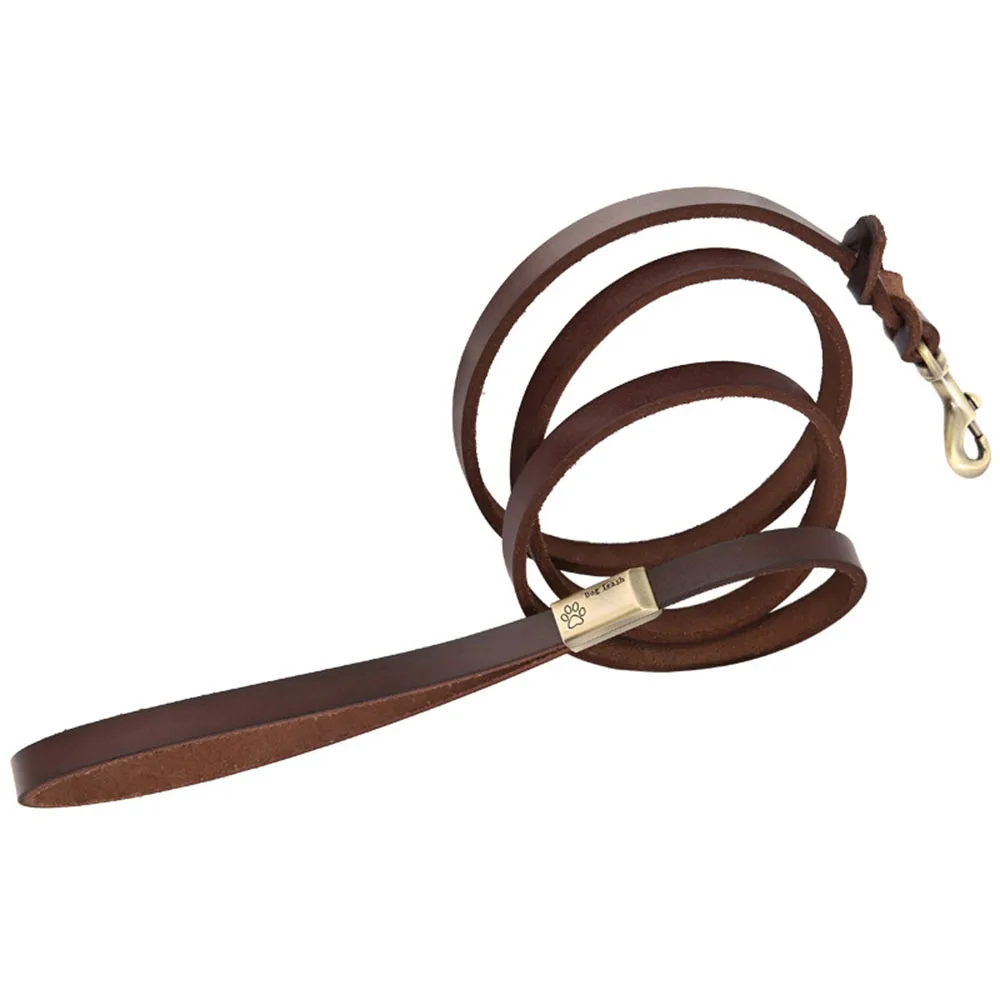 Genuine Leather Dog Leash Small Medium Large Dogs Pet Walking Leash Training Leads 120cm Length Width 1.2 / 2.0cm Black Brown