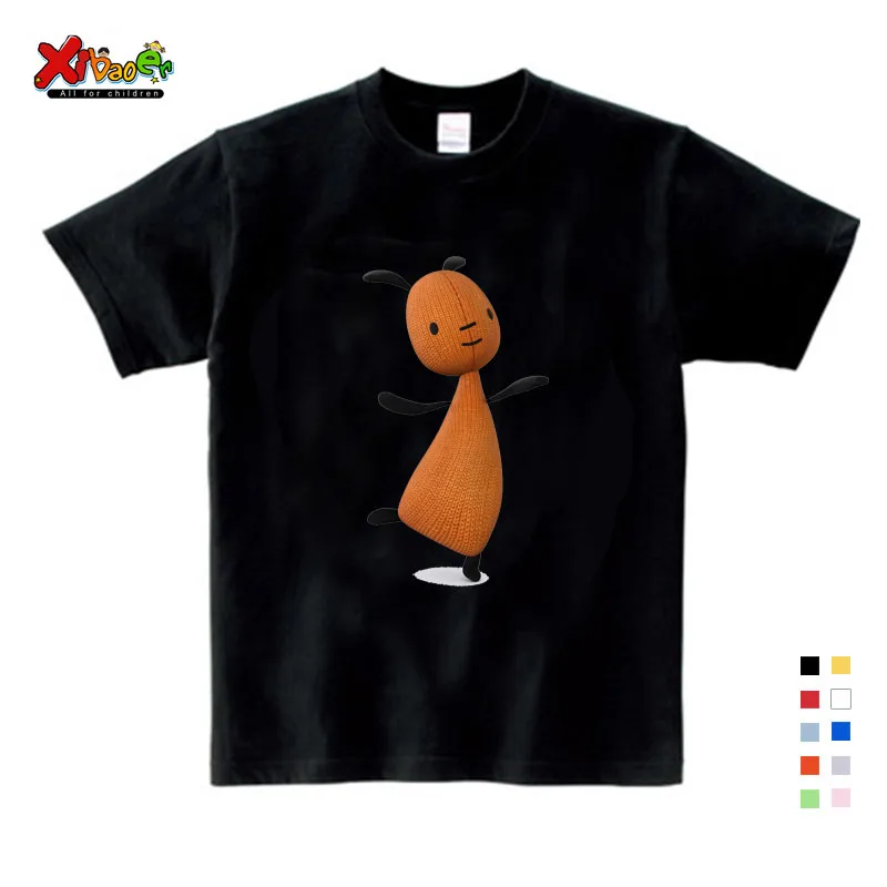 Детская Хлопковая забавная Футболка с принтом кролика/кролика Bing, детские летние топы с короткими рукавами, одежда для маленьких мальчиков и девочек 3-15 лет - Цвет: Kids cotton T-shirt