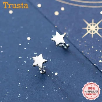 

TrustDavis Real 925 Sterling Silver Fashion Sweet Star Mini Hoop Earring For Women Wedding Birthday Fine S925 Jewelry DA1923