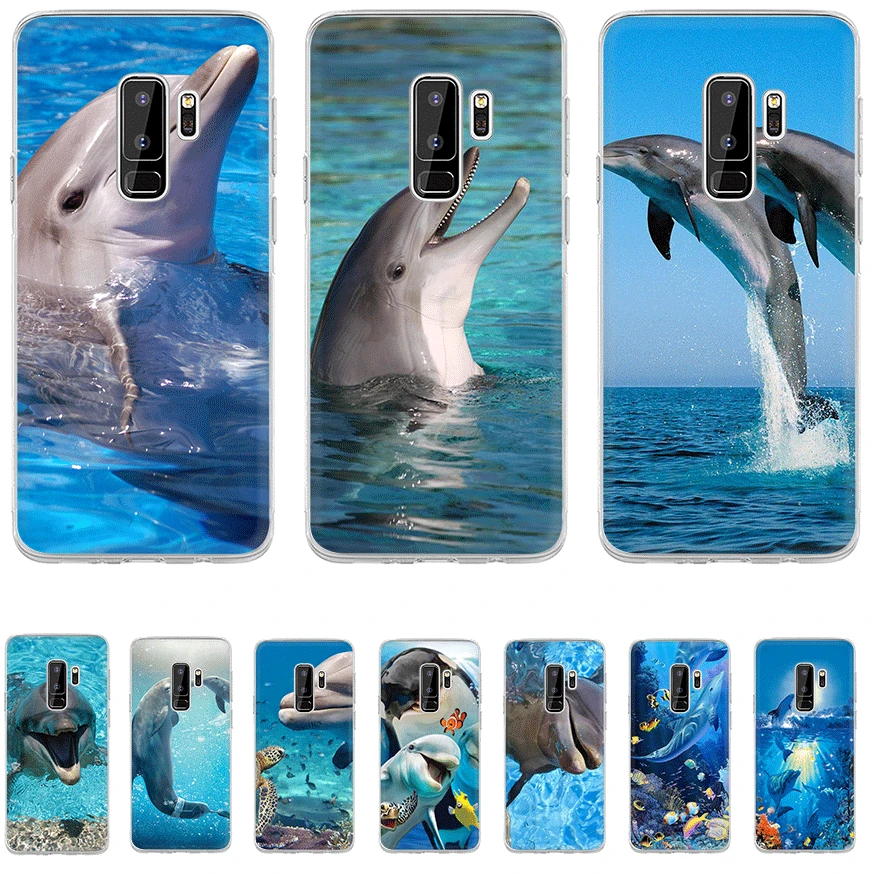 Phone Case TPU For Samsung Galaxy S6 S7 Edge S8 S9 S10 S10E Plus Note 8 9 M10 M20 M30 M40 Cover Ocean Dolphin Dance | Мобильные