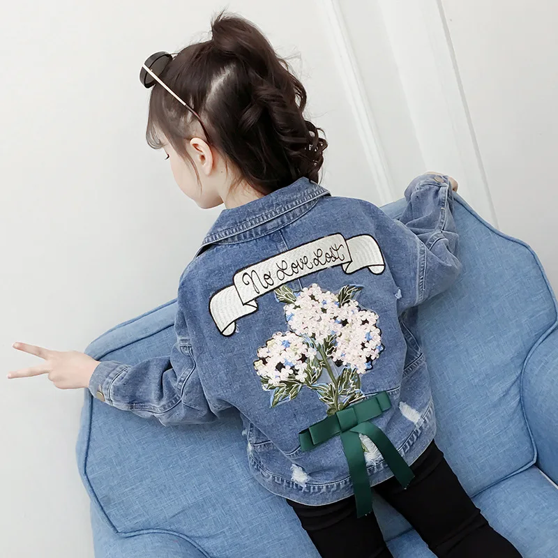 

Girls' Jean Jacket 2019 Spring New Style Childrenswear Korean-style Children Western Style Online Celebrity Short Tops a Generat