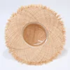 100% Handmade Natural Raffia Hats Women Flat Top Wide Brim Straw Hat Beach Hat Lady  Holiday Panama Sun Protection Sun Hat 5