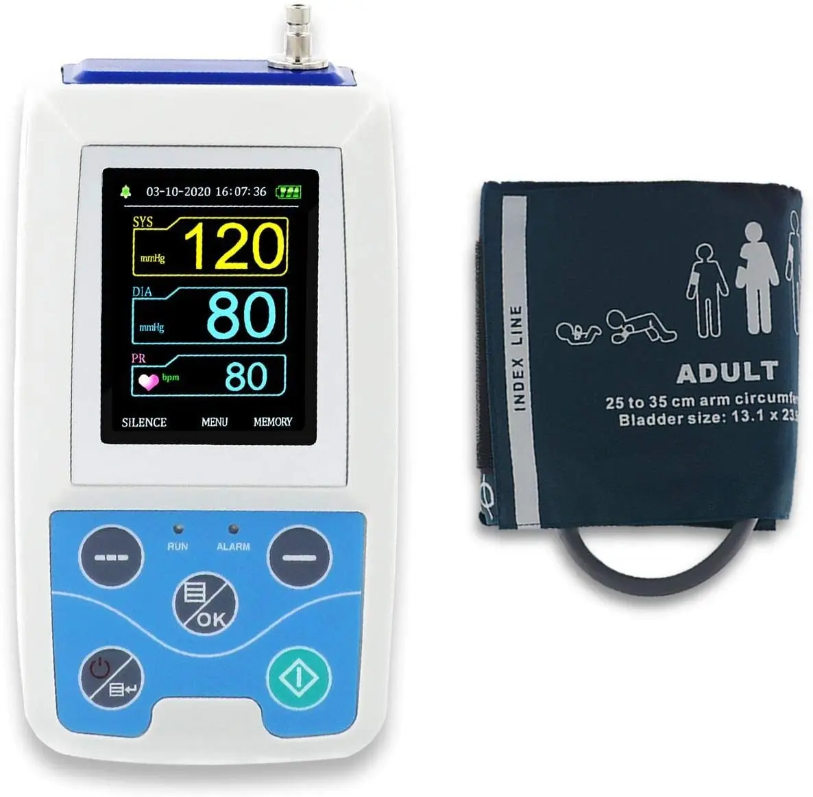 CONTEC ABPM50 Ambulatory Blood Pressure Monitor 24 Hours Holter with PC Software for Continuous Monitoring+USB Port