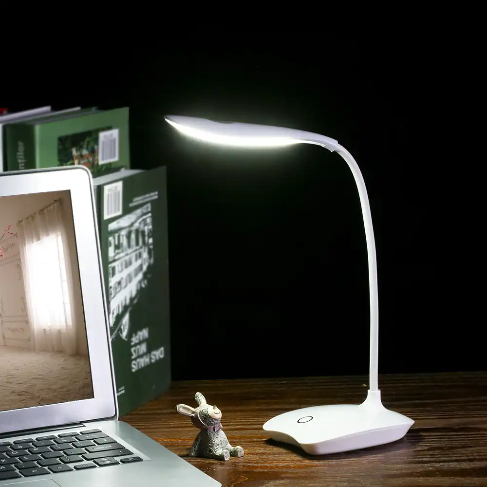 lampara de escritorio led lampara de mesa por usb ultraligera blanca regulable para el cuidado de los ojos lampara de mesa con control tactil para