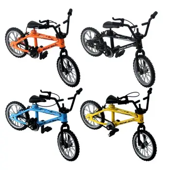 

Mini Simulation Alloy Finger Bicycle Retro Double Tube Parallel Bars Bicycle Model with Spare Tire Colorful Box Package