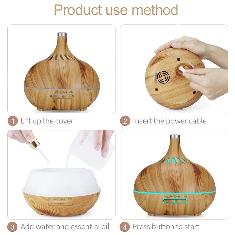 Aroma Essential Oil Diffuser Ultrasonic Cool Mist Humidifier Air Purifier 7 Color Change Led Night Light for Office Home