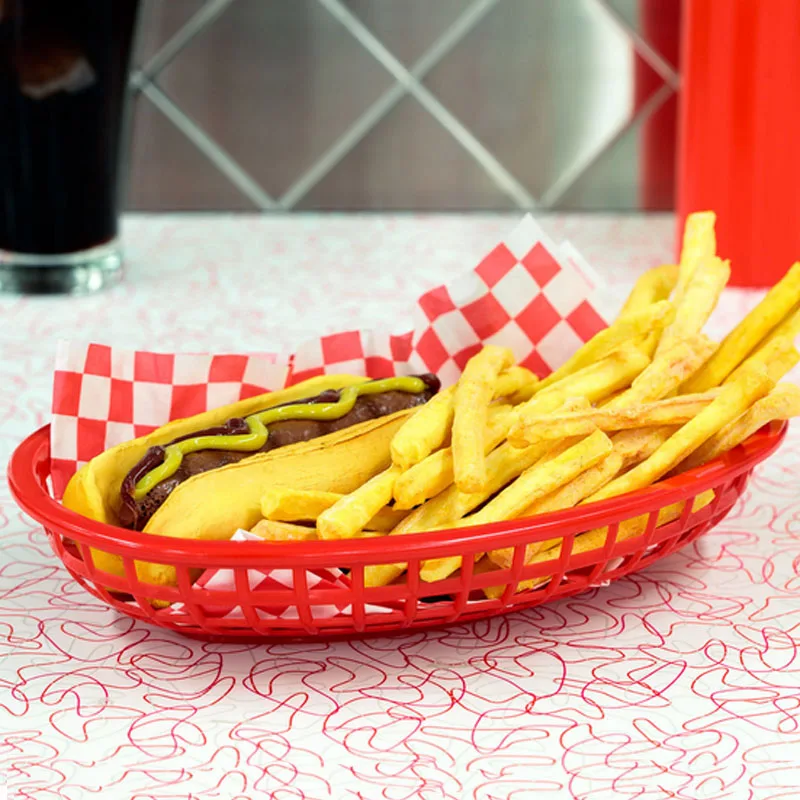 FAST FOOD BASKET AND WAX PAPER (5)
