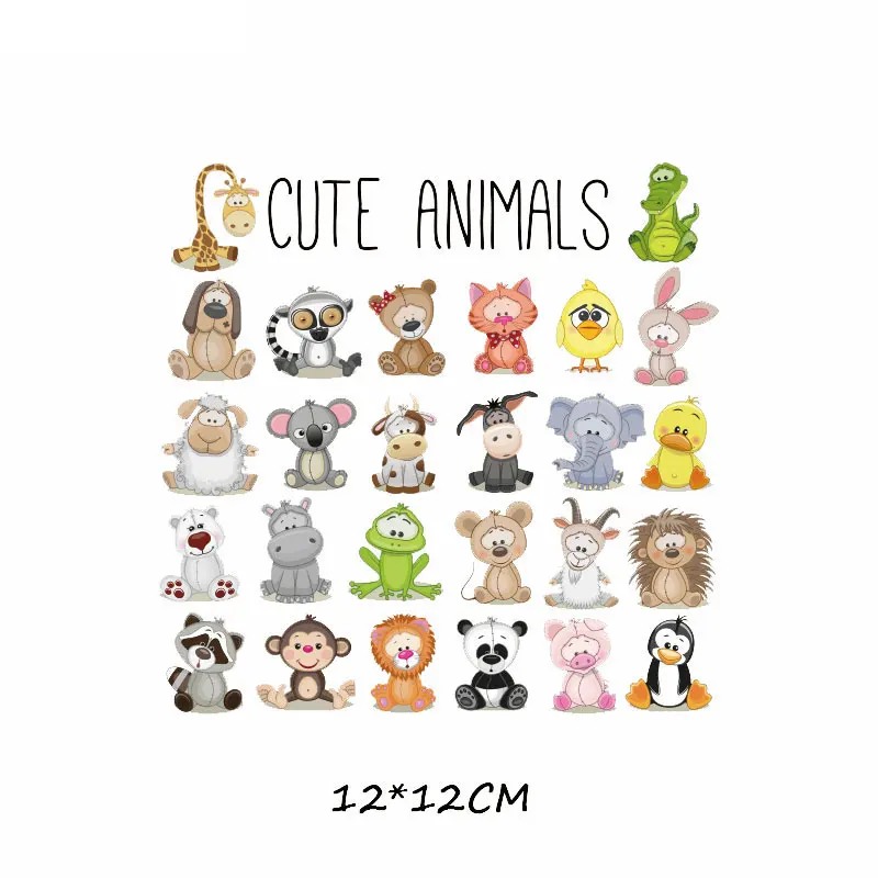 Cartoon Animal Patch Set Iron on Transfer Cute Unicorn Cat Owl Dog Flower Patches for Kids Girl Clothing T-shirt DIY Heat Press Cartoon Animal Patch Set Iron on Transfer Cute Unicorn Cat Owl Dog Flower Patches for Kids Girl Clothing T-shirt DIY Heat Press