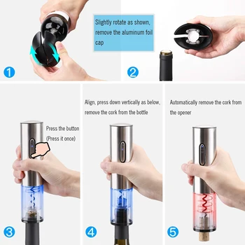 

USB Charging Electric Wine Bottle Opener Cordless Automatic Corkscrew Remover