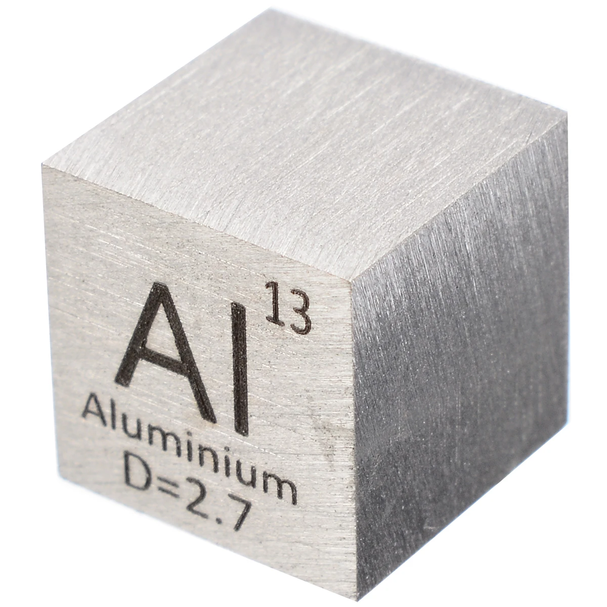 New 1Pcs 99.99% High Purity Aluminum Alloy 10mm Length Cube Carved Element Periodic Table