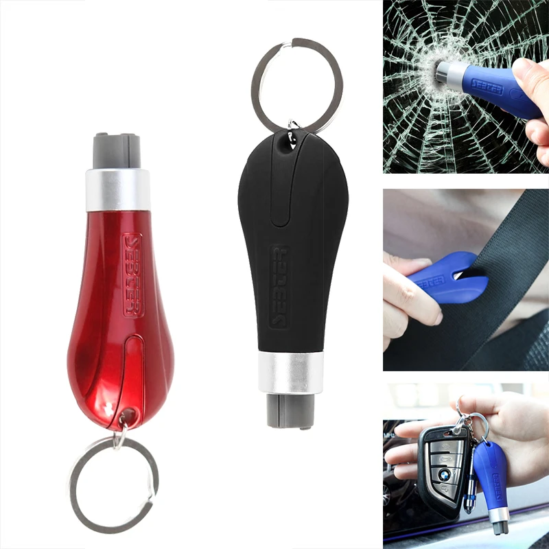 Emergency Safety Escape Car Window Glass Breaker Hammer Keyring Seat Belt Cutter