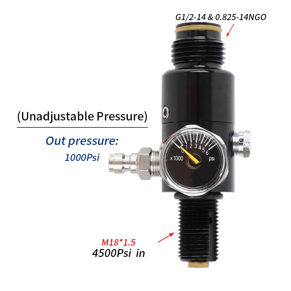 4500-M18x1.5-1000PSI Регулятор давления воздуха регулятор PCP Пневмопушка Пейнтбол Аксессуары 4500 фунтов/кв. дюйм сжатого Выход Давление 1000/1800/2500-3000PSI 5/8UNF& M18* 1,5 - Цвет: 4500-M18x1.5-1000PSI