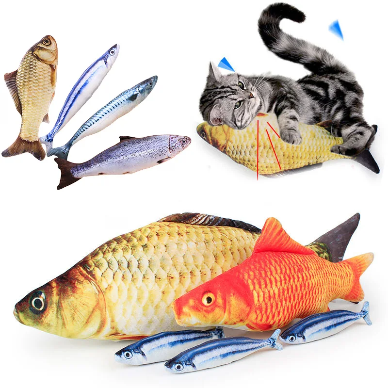 30 см/20 см домашние плюшевые Креативные 3D игрушки для кошек в форме рыбы, подарок, милая игрушка для игры в рыбку, подарки, мягкая подушка для кошачьей рыбы, кукла