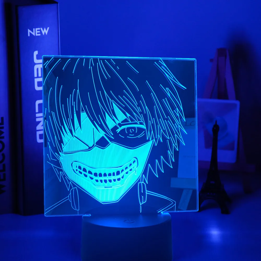 

Anime Tokyo Ghoul Ken Kaneki 3d Lamp for Bedroom Decor Nightlight Cool Birthday Gift Tokyo Ghoul Led Night Light Ken Kaneki