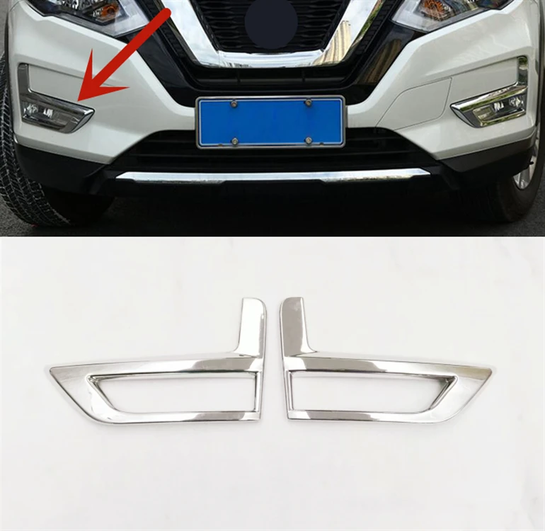 For Nissan Rogue x-Trail T32 2017 2018 ABS Plastic Car Front fog lampshade Cover Trim car styling accessories | Автомобили и