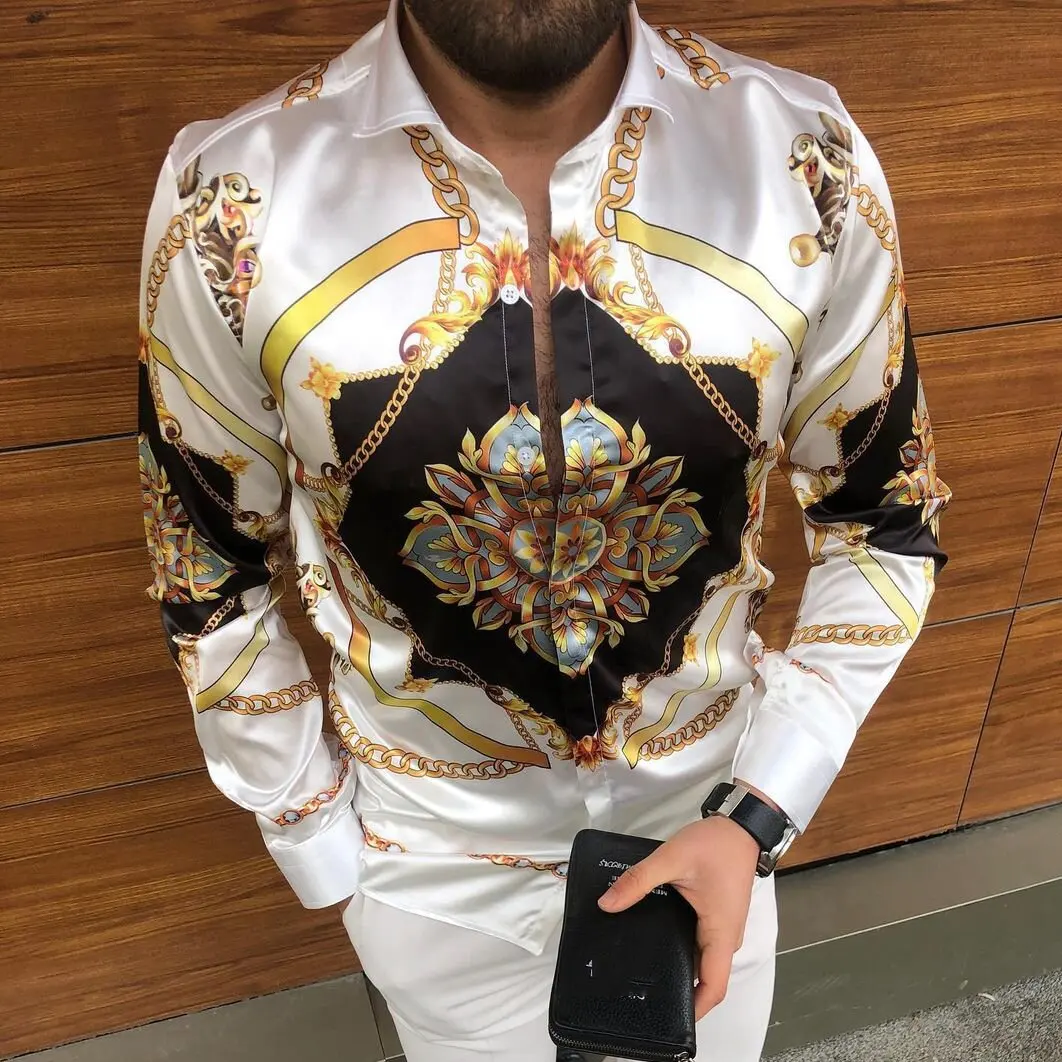 New printing Shirt Luxury Gold Yellow Leopard Clothing Men Loose Long Sleeve Chemise Tops Homme Social Men Club Prom Shirt M-3XL New printing Shirt Luxury Gold Yellow Leopard Clothing Men Loose Long Sleeve Chemise Tops Homme Social Men Club Prom Shirt M-3XL
