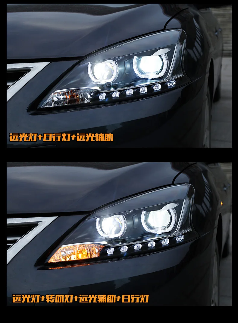 Автомобильный Стайлинг для Nissan Sylphy фары 2012- Sentra светодиодный фонарь светодиодный DRL Биксеноновые линзы Высокий Низкий Луч