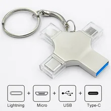 Bru – clé Usb 3.0 Otg de Type c 4 en 1, support à mémoire de 16gb 32gb 64gb 128gb 256gb, lecteur Flash pour Iphone ipad Android
