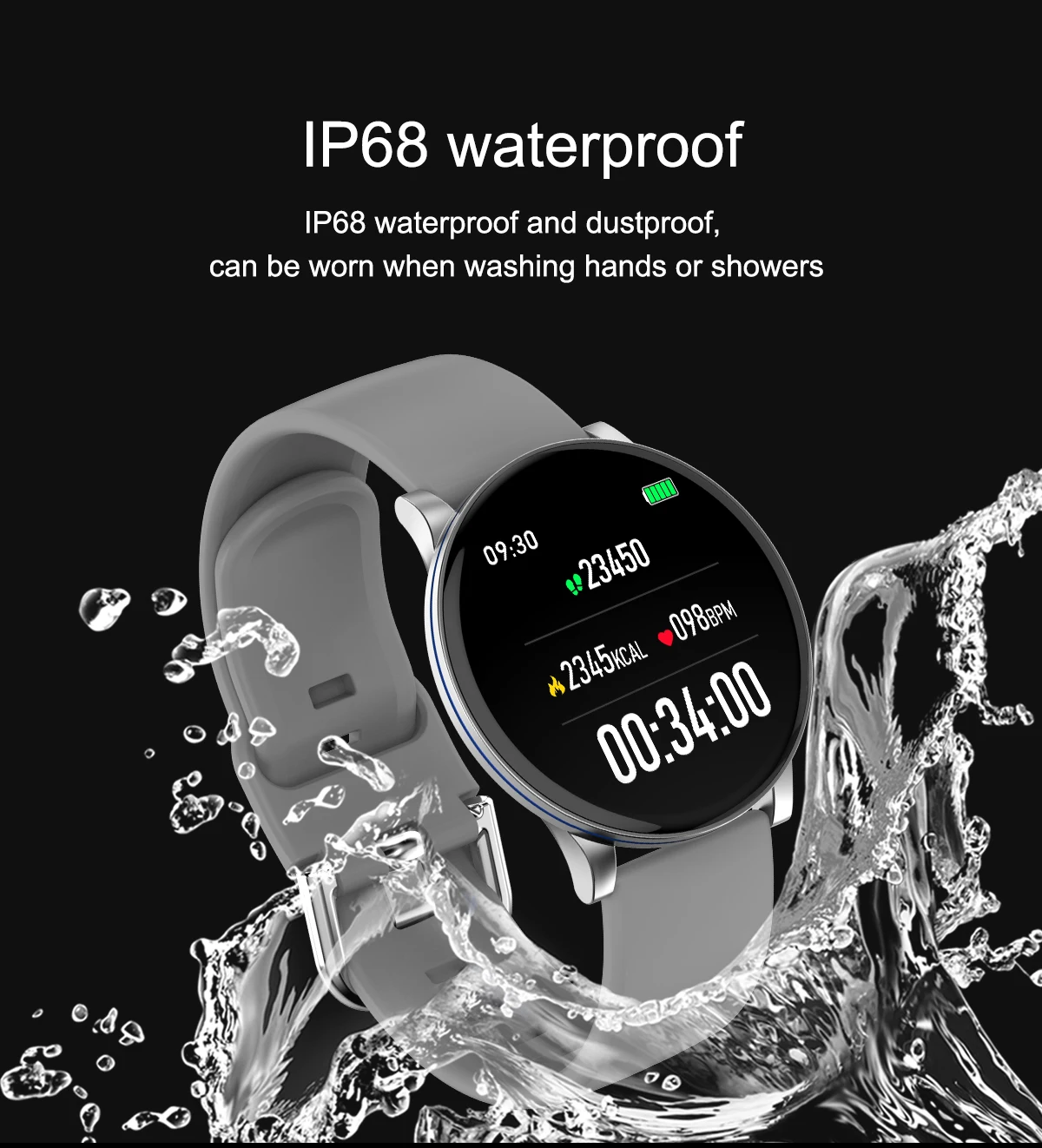 ONEMIX для мужчин и женщин Смарт спортивные часы водонепроницаемый HD экран Bluetooth датчик сердечного ритма спортивный измеритель шаг браслет