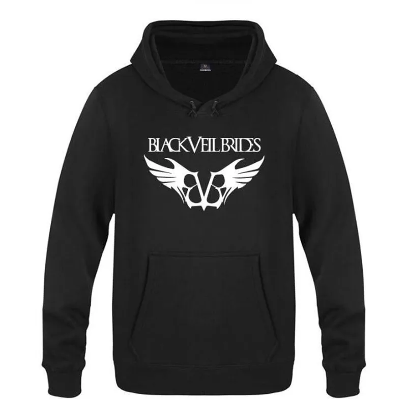Black hoodie 2 Мужские толстовки с капюшоном с принтом в виде черной вуали для невест, Мужская Флисовая Толстовка в стиле хип-хоп с длинным рукавом, мужской свитер, пуловер для катания на коньках, популярная одежда для фанатов - Цвет: Black hoodie 2