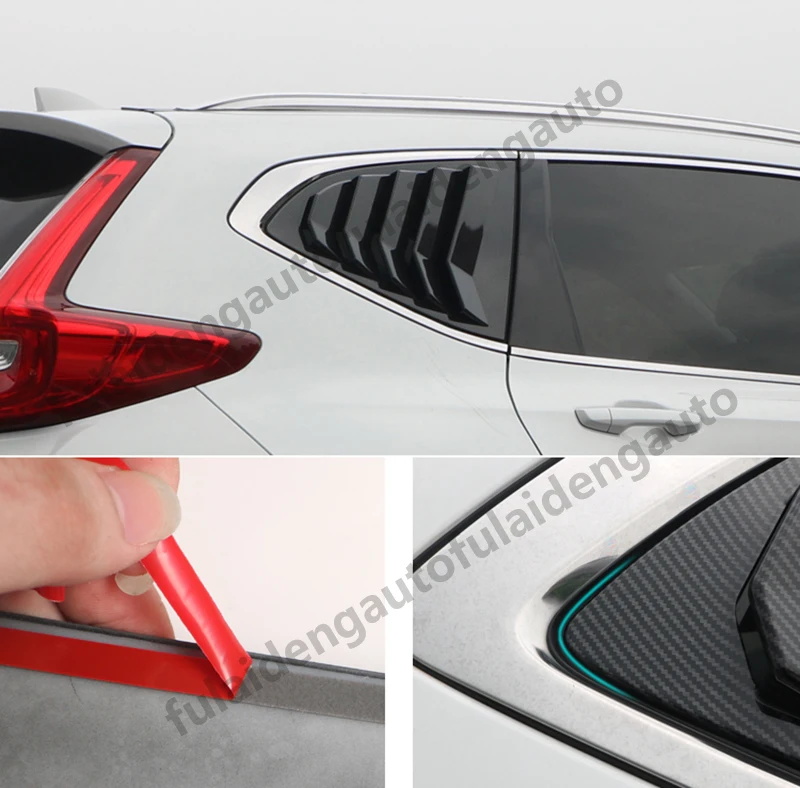 2 шт. для Honda CRV CR-V- углеродное волокно ABS задняя панель с прорезями на окно крышка четверть стекло литья отделка автомобиля Стайлинг Аксессуары