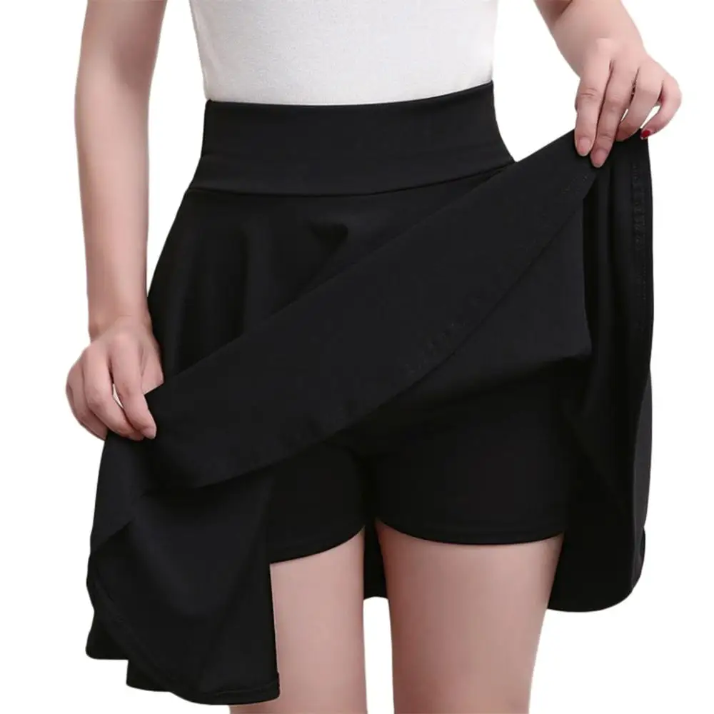 

Elastic High Waist A-line Mini Skirts Two layers Women Fashion High Waist Solid Mini Pencil Skirt Hip Slim Sexy Short Skirts BB5