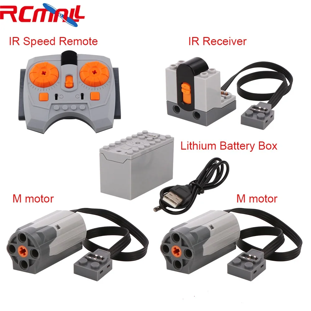 Kit De Motor Para Bloques De Construcción - 16 Piezas Técnicas, Con Control Remoto, Compatible Con MOC