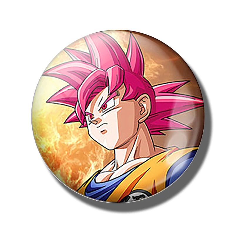 Dragon Ball магниты на холодильник для детей ручной работы 30 мм Сон Гоку какаротто стеклянный купол магнитные стикеры на холодильник украшения дома - Цвет: Черный