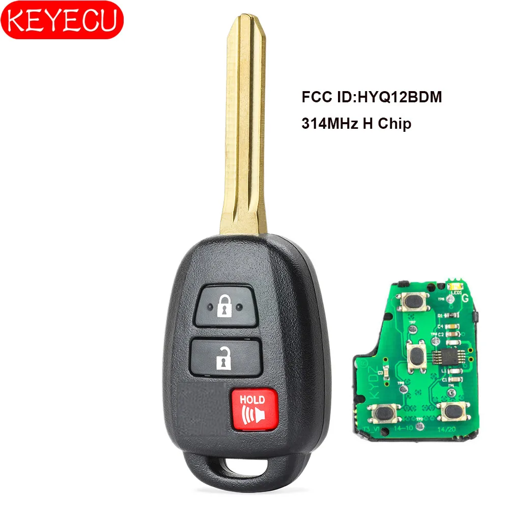 KEYECU дистанционный ключ 2+ 1 кнопка для Toyota Camry FCC ID: HYQ12BDM с G/H чипом